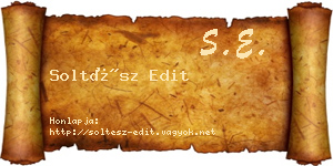 Soltész Edit névjegykártya